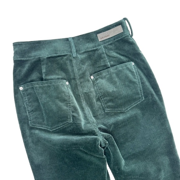 GRLFRND green corduroy Bobby high-waist button fly crop pants Revolve XS - Picture 8 of 16